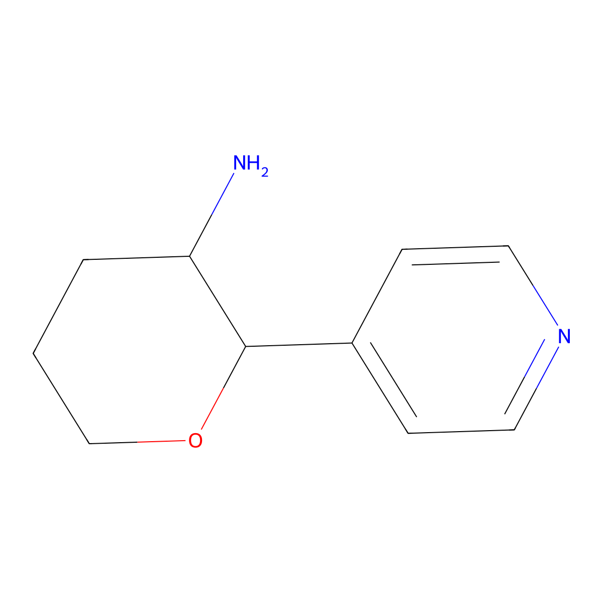 2-(Pyridin-4-yl)oxan-3-amine molecular structure, CAS 1804128-29-7