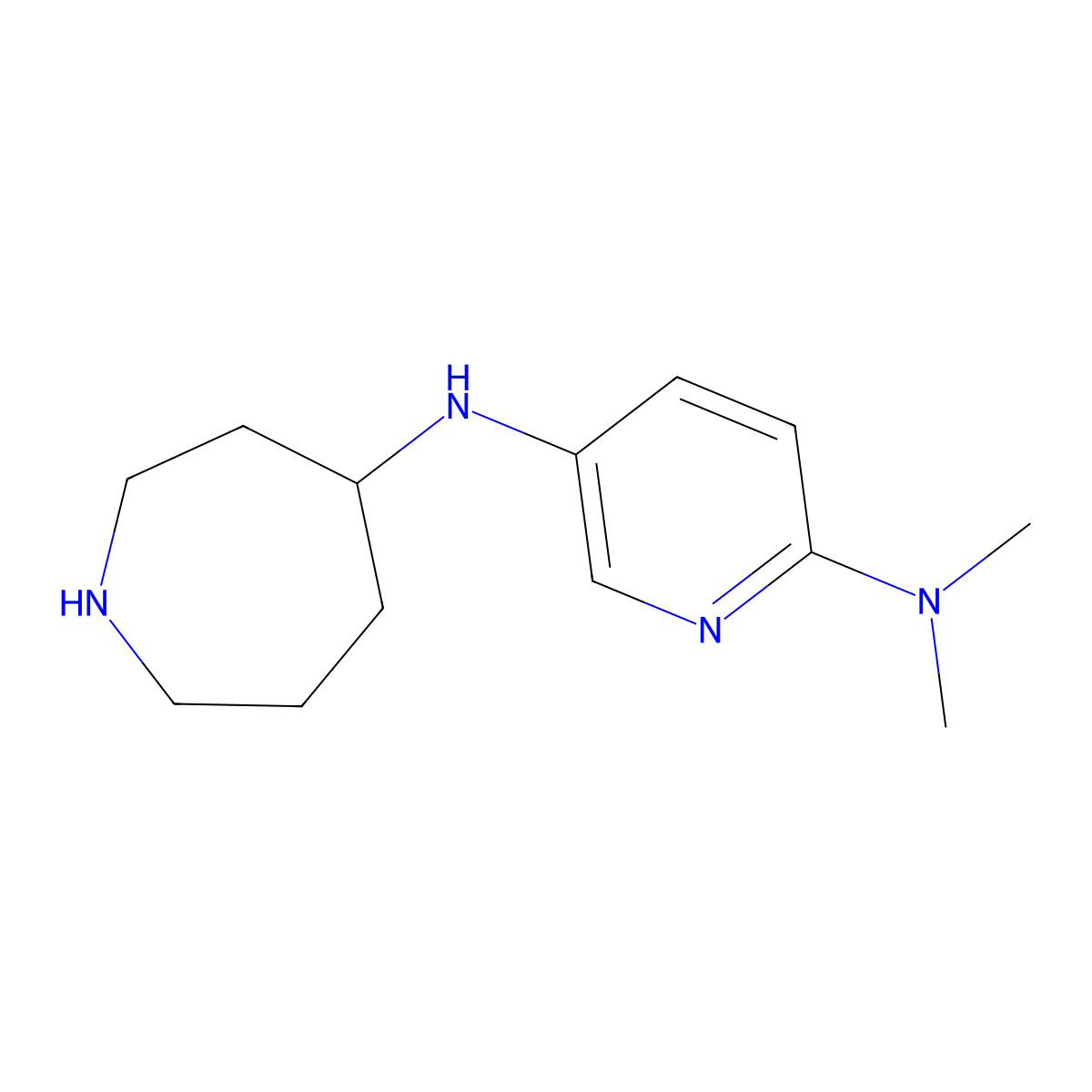 N5-(Azepan-4-yl)-N2,N2-dimethylpyridine-2,5-diamine molecular structure, CAS 1804129-01-8