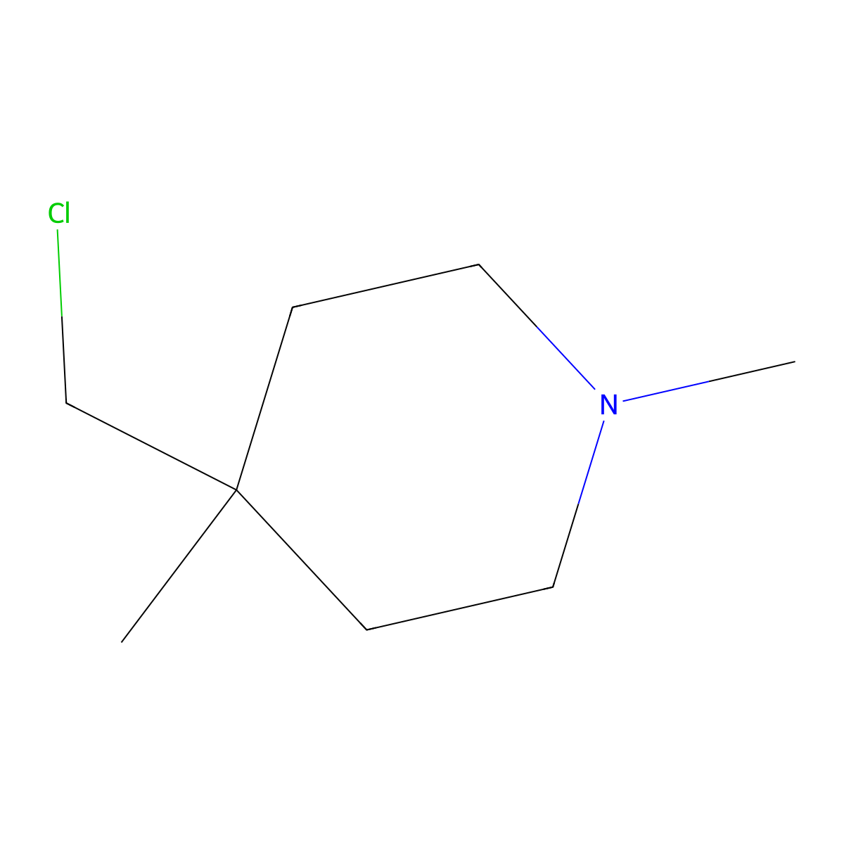 4-(Chloromethyl)-1,4-dimethylpiperidine molecular structure, CAS 1804129-08-5