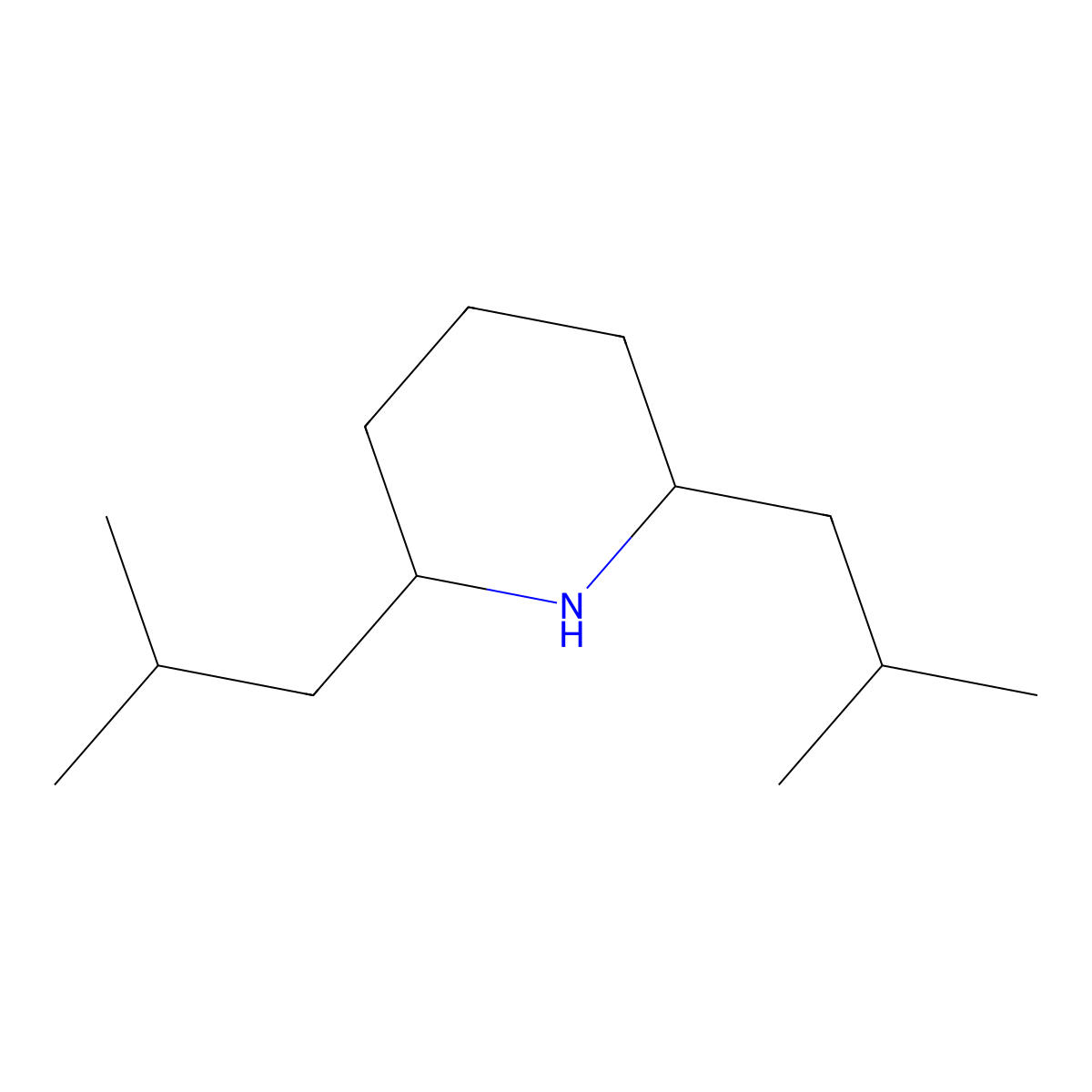 2,6-Bis(2-methylpropyl)piperidine molecular structure, CAS 1804129-13-2