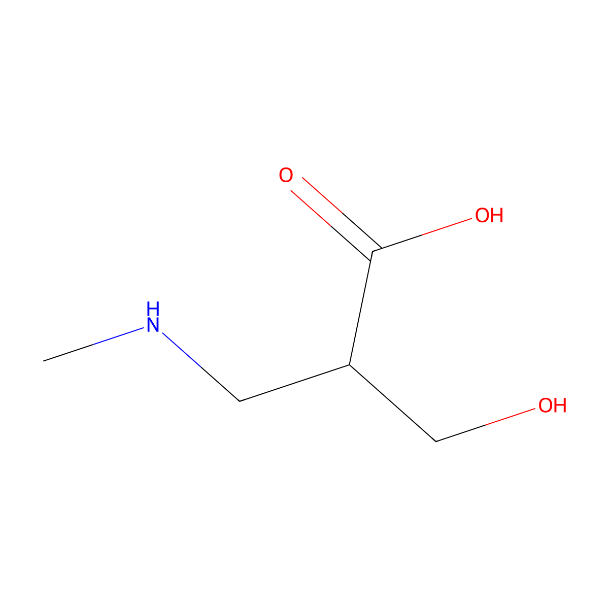 3-Hydroxy-2-[(methylamino)methyl]propanoic acid molecular structure, CAS 1804129-14-3