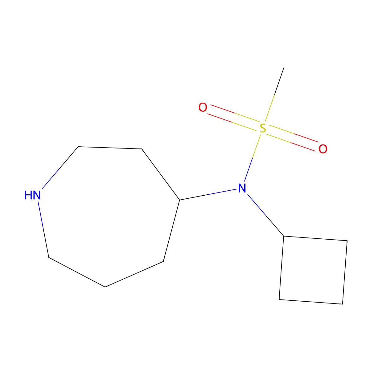 N-(Azepan-4-yl)-N-cyclobutylmethanesulfonamide molecular structure, CAS 1804129-37-0