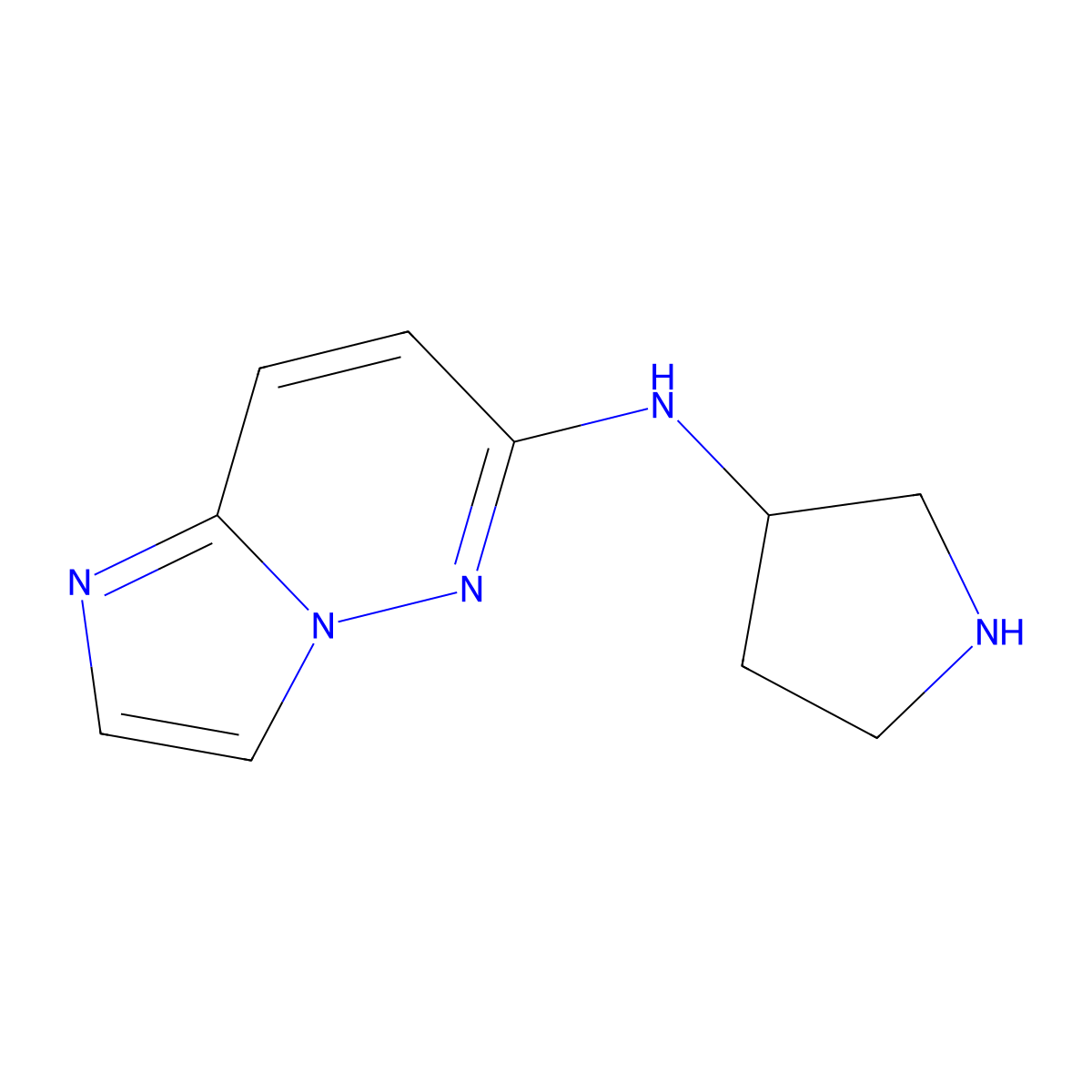 N-{imidazo[1,2-b]pyridazin-6-yl}pyrrolidin-3-amine molecular structure, CAS 1804129-39-2