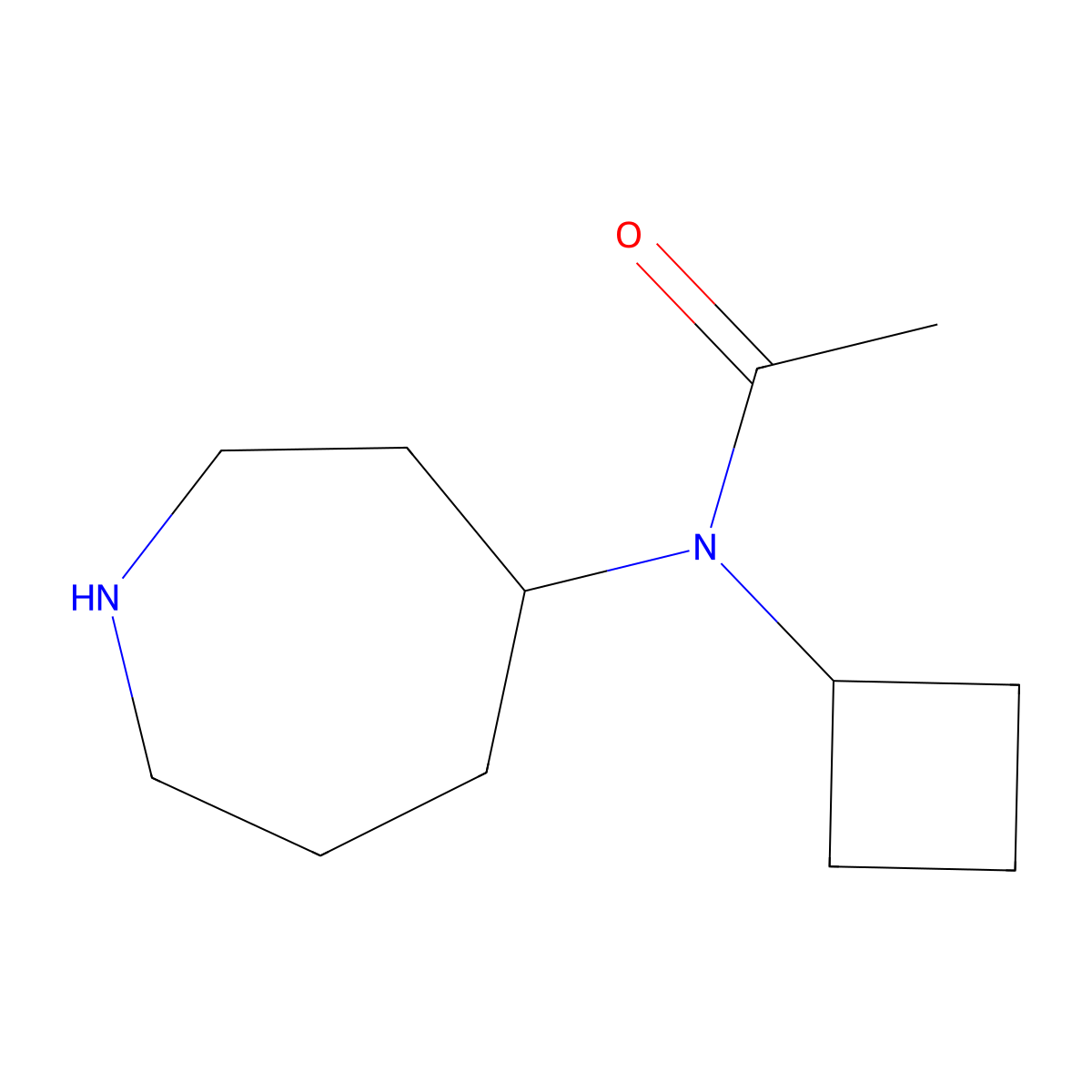 N-(azepan-4-yl)-N-cyclobutylacetamide molecular structure, CAS 1804129-47-2