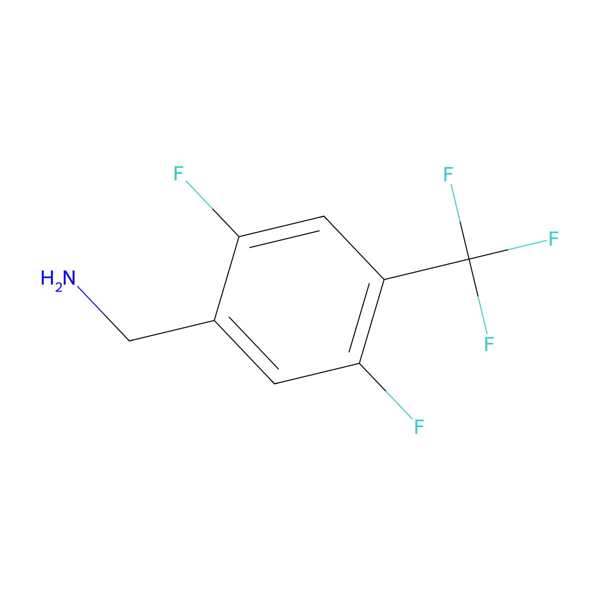 [2,5-Difluoro-4-(trifluoromethyl)phenyl]methanamine molecular structure, CAS 1804129-52-9