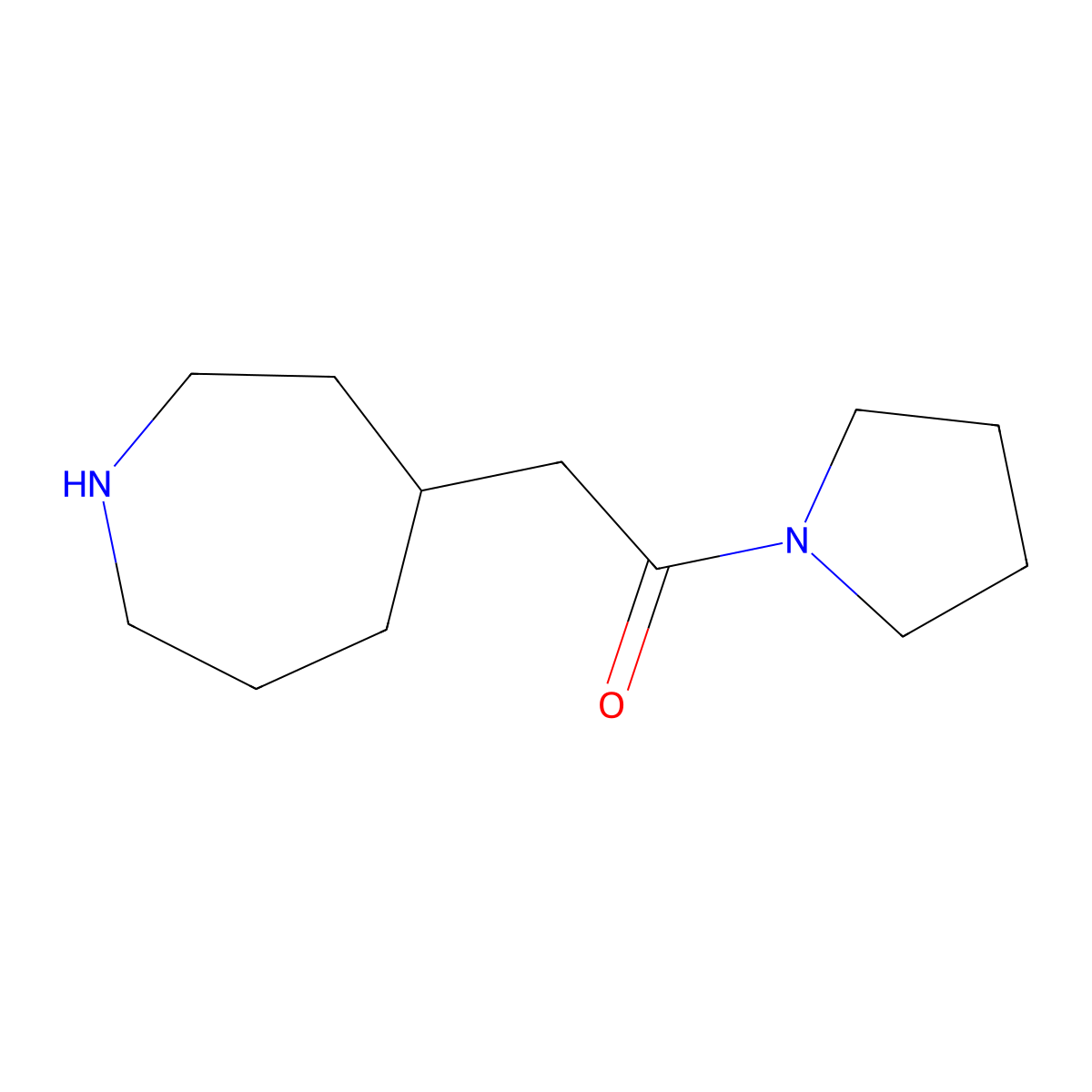 2-(Azepan-4-yl)-1-(pyrrolidin-1-yl)ethan-1-one molecular structure, CAS 1804129-57-4