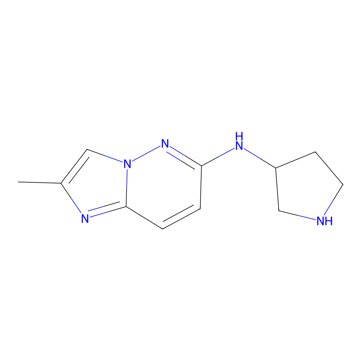 N-{2-methylimidazo[1,2-b]pyridazin-6-yl}pyrrolidin-3-amine molecular structure, CAS 1804129-65-4