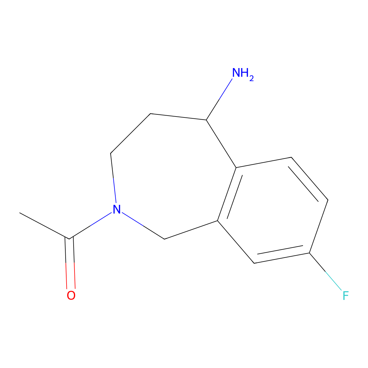 1-(5-Amino-8-fluoro-2,3,4,5-tetrahydro-1H-2-benzazepin-2-yl)ethan-1-one molecular structure, CAS 1804129-68-7