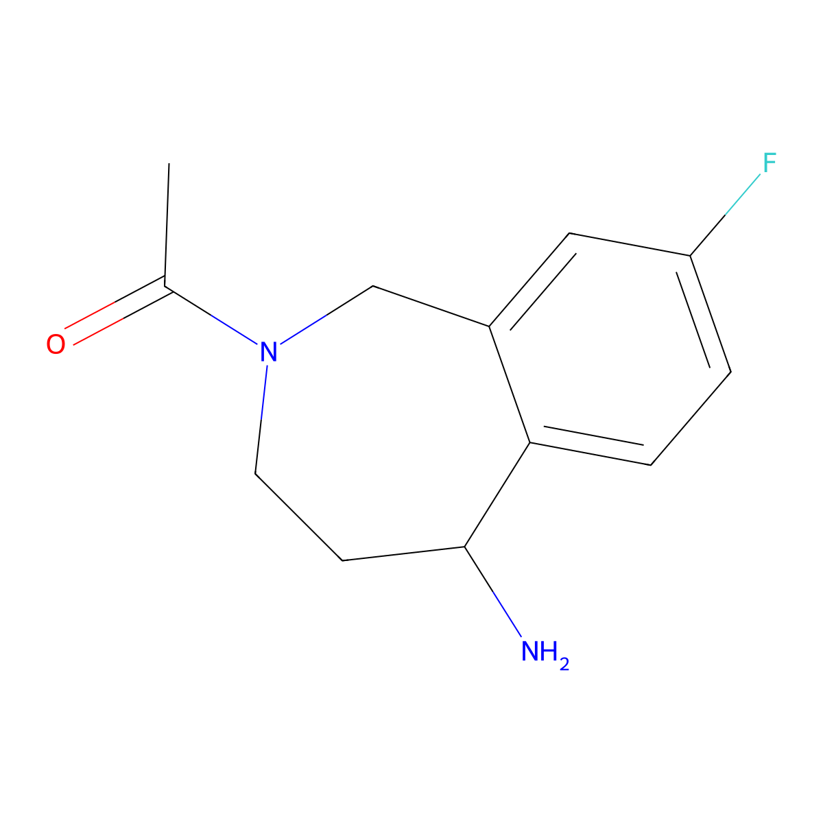1-(5-Amino-8-fluoro-2,3,4,5-tetrahydro-1H-2-benzazepin-2-yl)ethan-1-one molecular structure, CAS 1804129-68-7