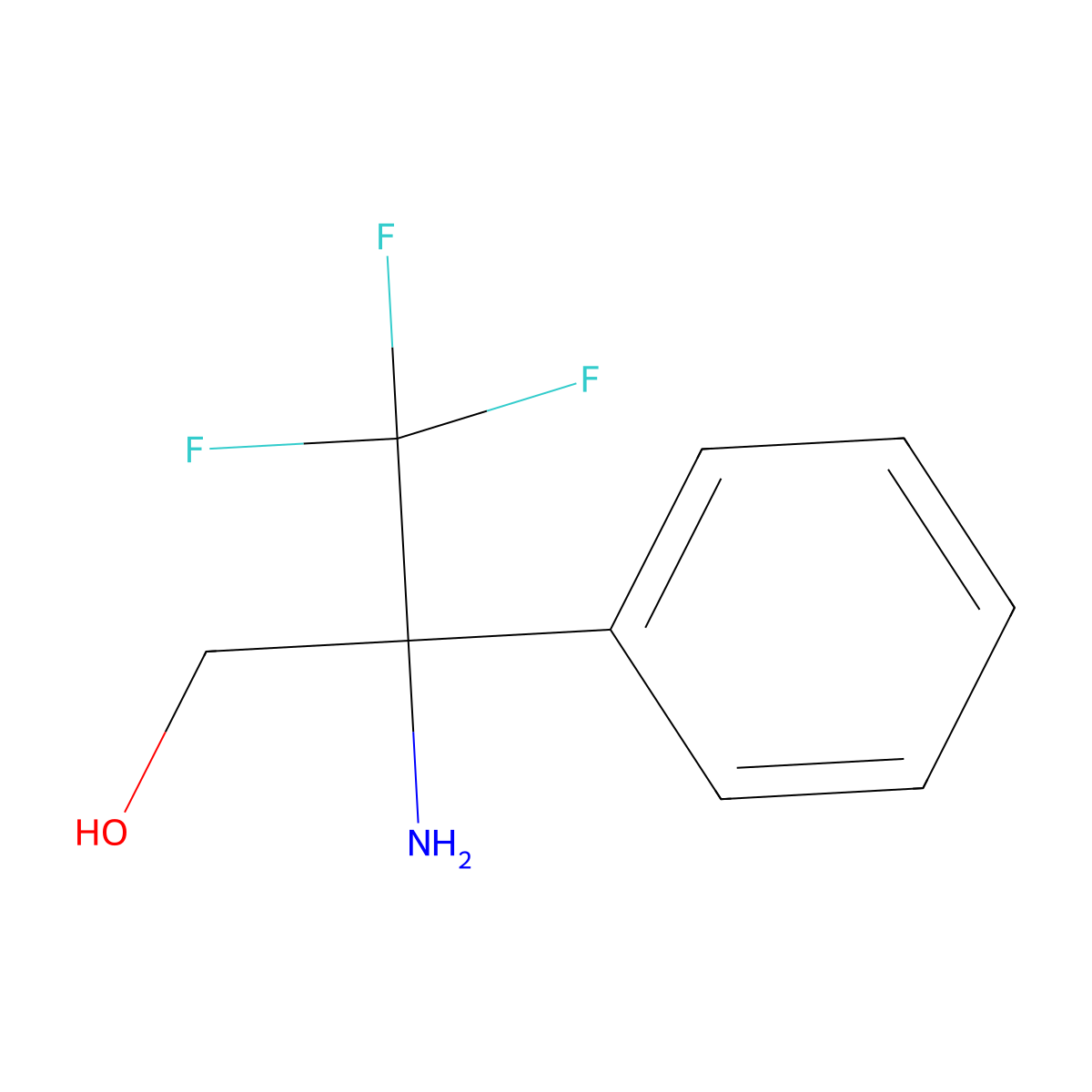 2-Amino-3,3,3-trifluoro-2-phenylpropan-1-ol molecular structure, CAS 1804129-69-8