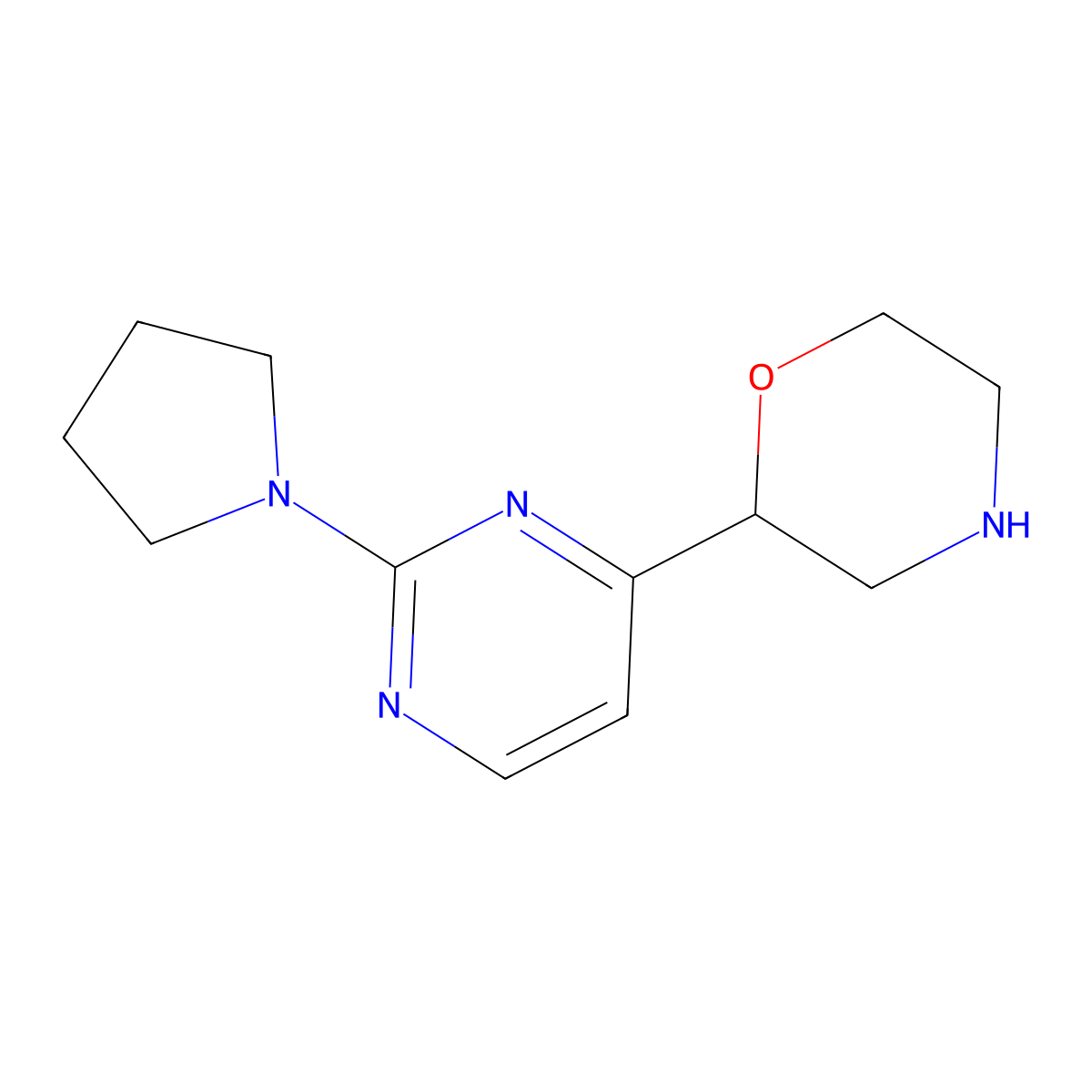 2-[2-(Pyrrolidin-1-yl)pyrimidin-4-yl]morpholine molecular structure, CAS 1804129-72-3