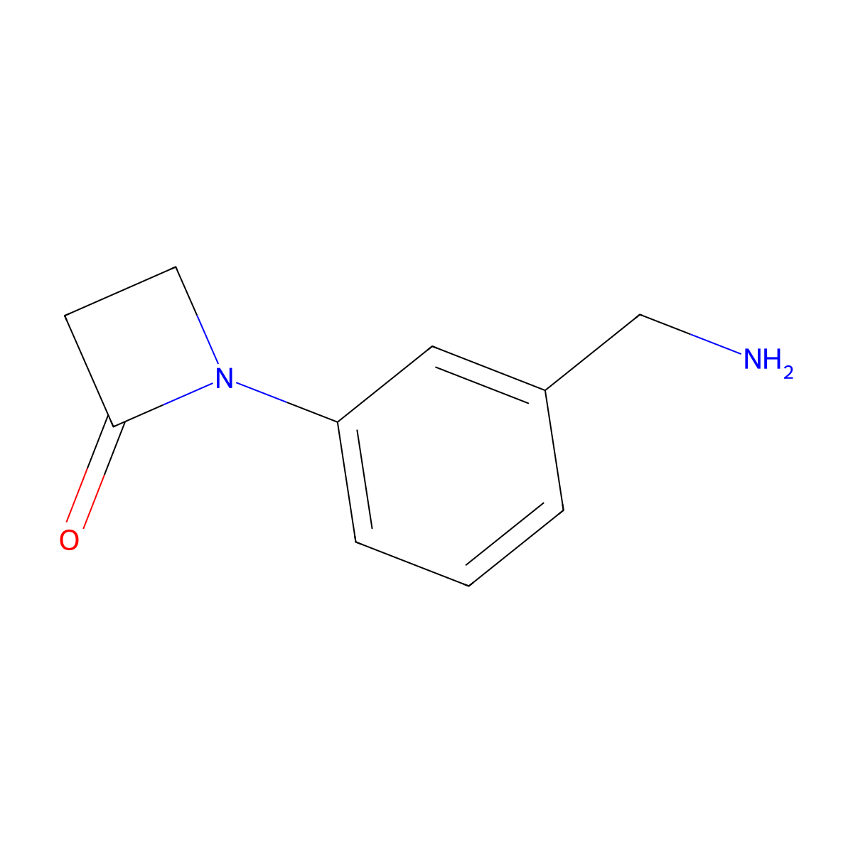 1-[3-(Aminomethyl)phenyl]azetidin-2-one molecular structure, CAS 1804129-73-4