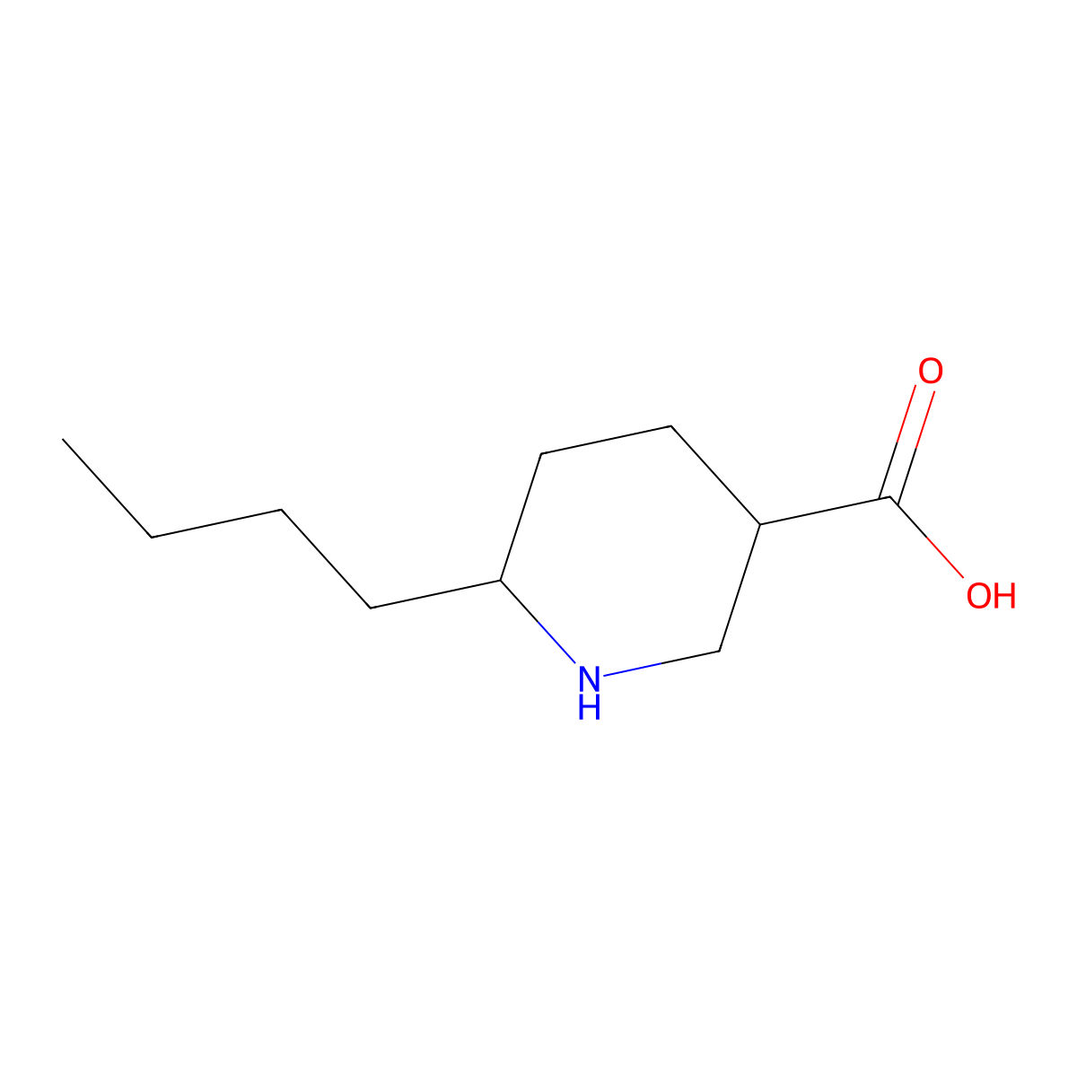 6-Butylpiperidine-3-carboxylic acid molecular structure, CAS 1804129-76-7