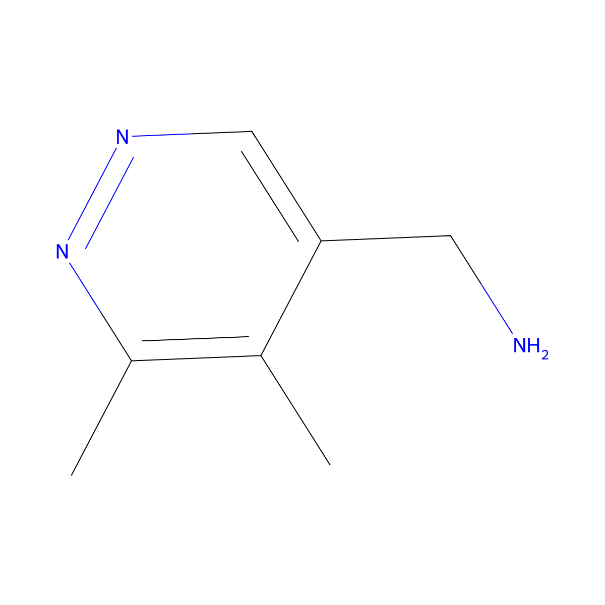 (5,6-Dimethylpyridazin-4-yl)methanamine molecular structure, CAS 1804129-79-0