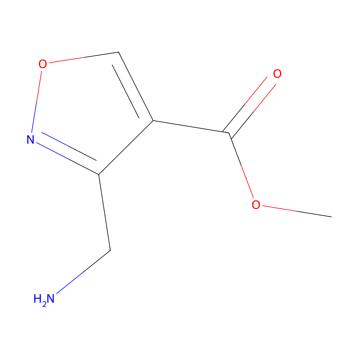 Methyl 3-(aminomethyl)-1,2-oxazole-4-carboxylate molecular structure, CAS 1804129-81-4
