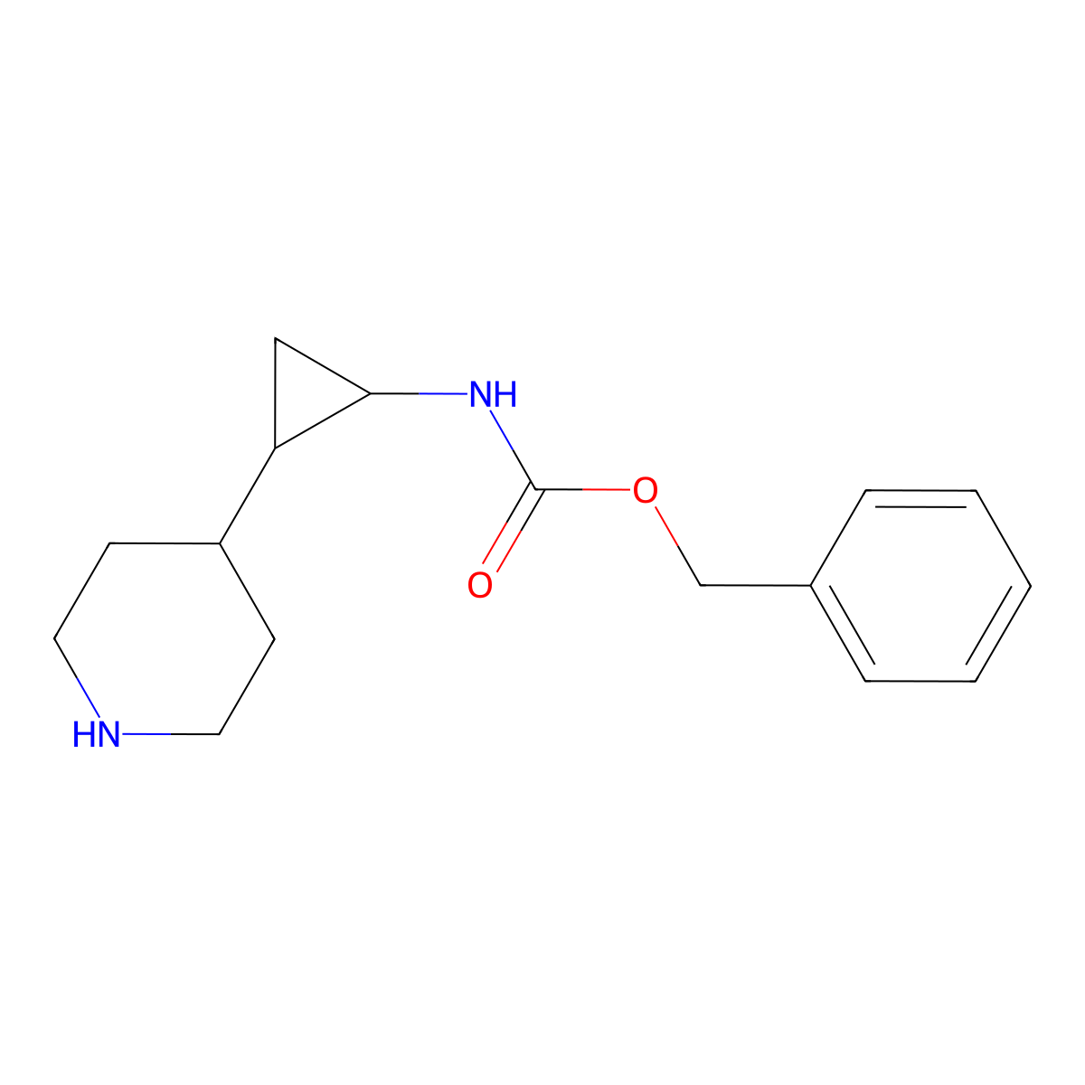 Benzyl N-[2-(piperidin-4-yl)cyclopropyl]carbamate molecular structure, CAS 1804129-83-6