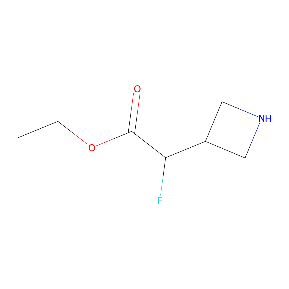 Ethyl 2-(azetidin-3-yl)-2-fluoroacetate molecular structure, CAS 1804129-87-0