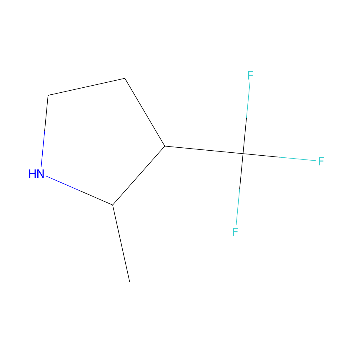 2-Methyl-3-(trifluoromethyl)pyrrolidine molecular structure, CAS 1804129-91-6