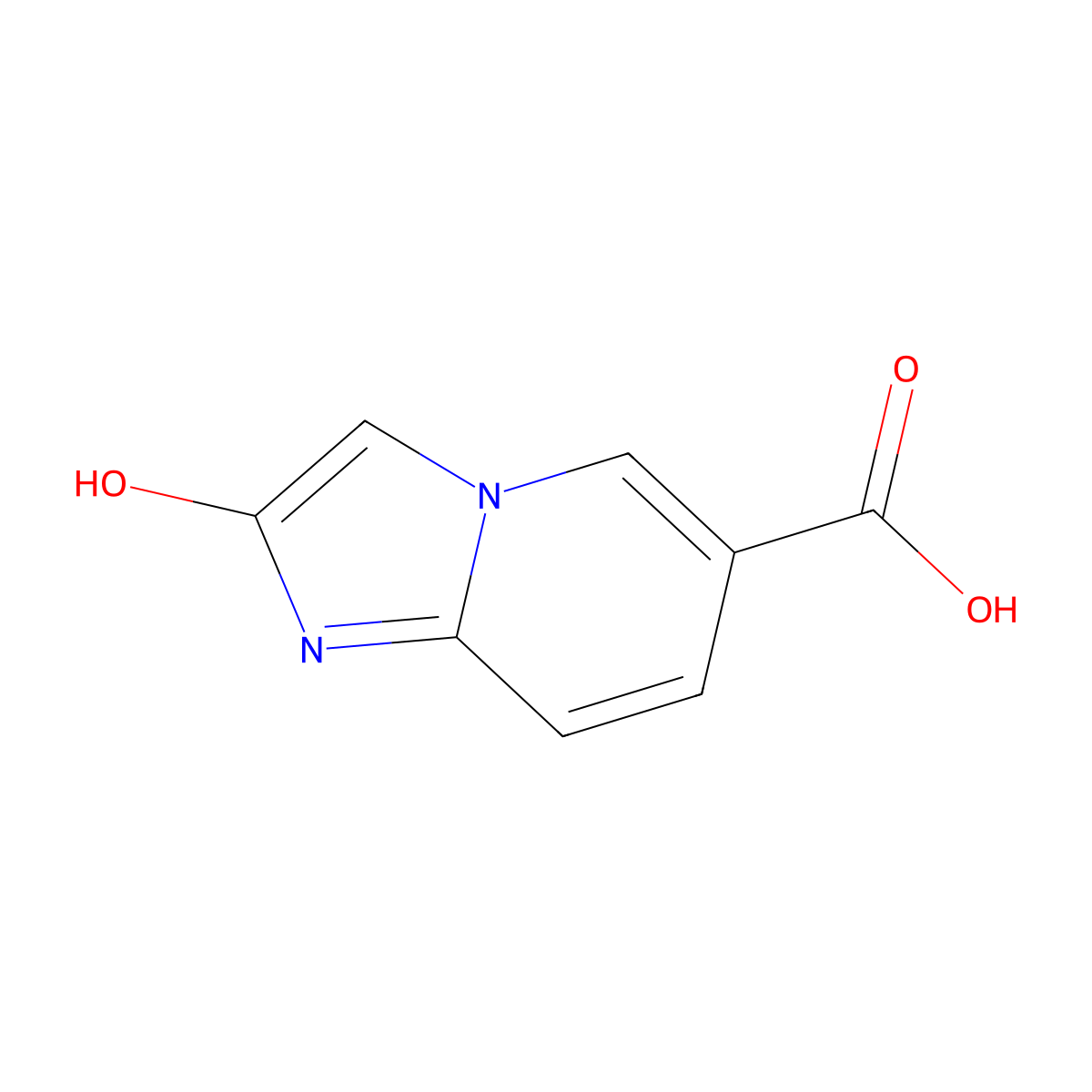 2-Hydroxyimidazo[1,2-a]pyridine-6-carboxylic acid molecular structure, CAS 1804129-97-2