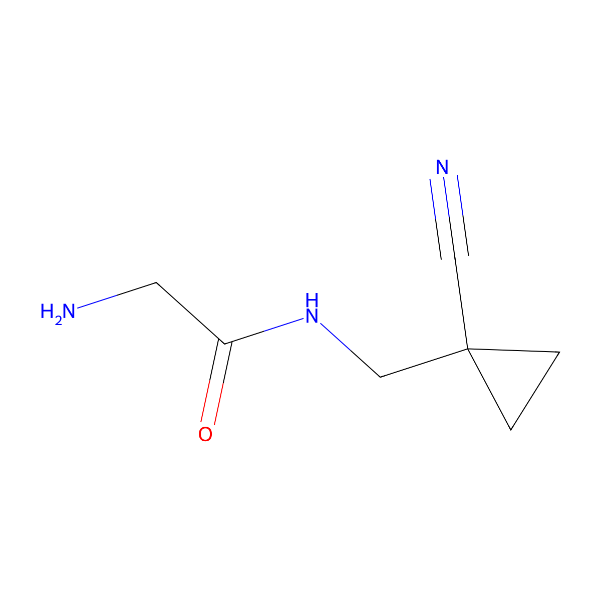 2-Amino-N-[(1-cyanocyclopropyl)methyl]acetamide molecular structure, CAS 1804130-03-7