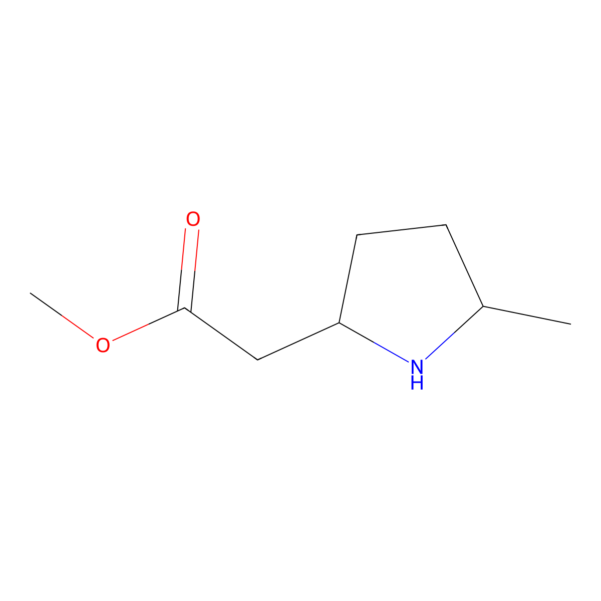 Methyl 5-methyl-2-pyrrolidineacetate molecular structure, CAS 1804130-04-8