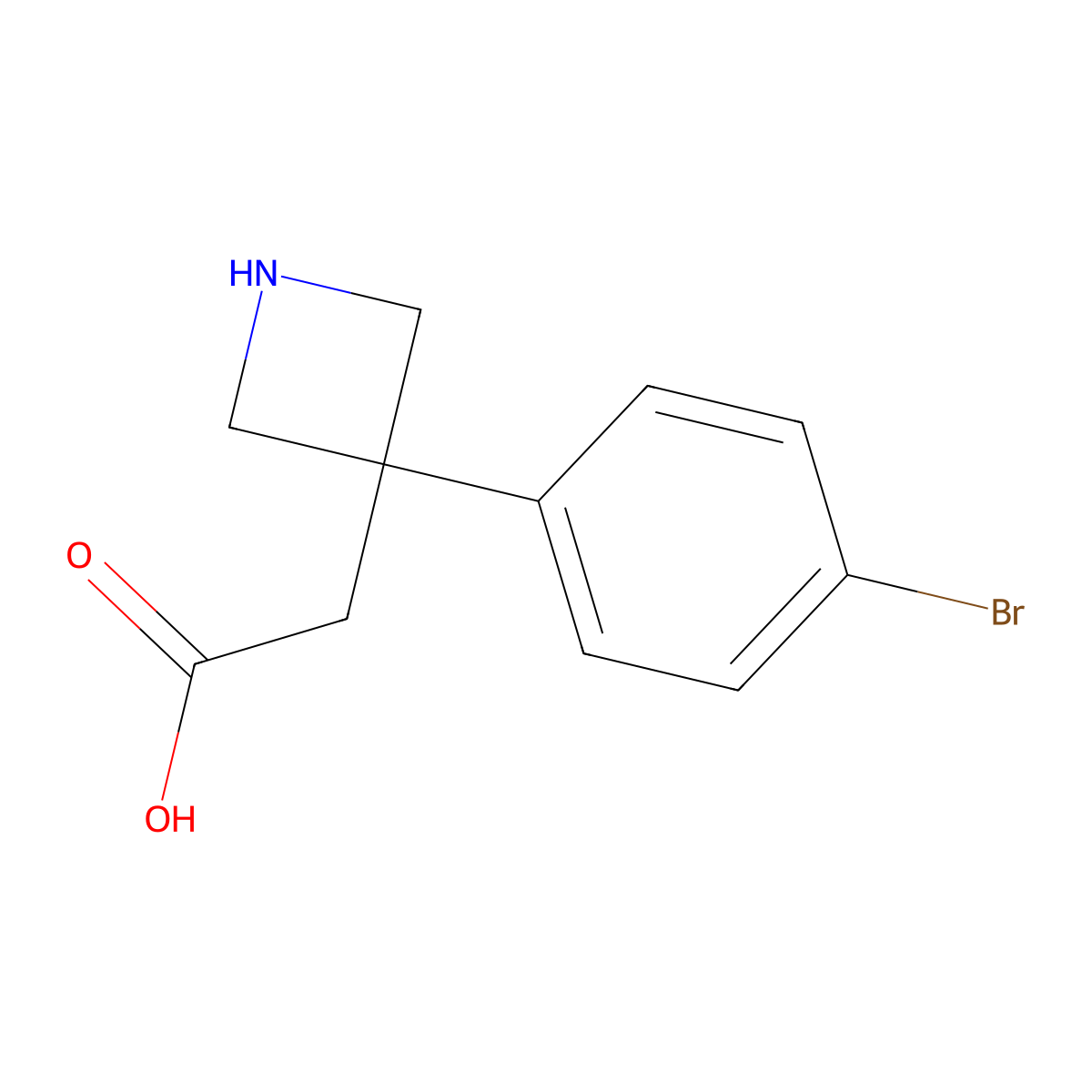 2-[3-(4-Bromophenyl)azetidin-3-yl]acetic acid molecular structure, CAS 1804130-05-9
