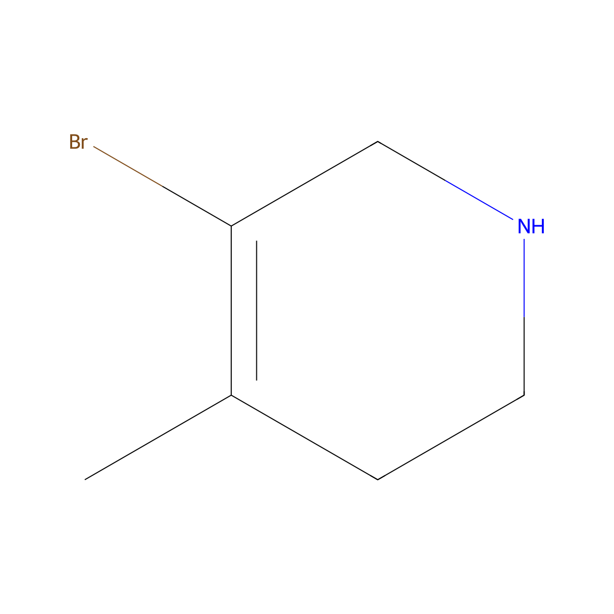 5-Bromo-4-methyl-1,2,3,6-tetrahydropyridine molecular structure, CAS 1804130-08-2