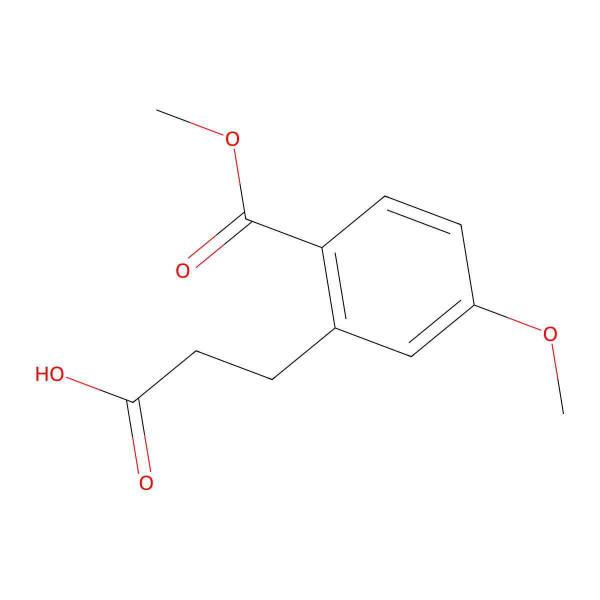 3-[5-Methoxy-2-(methoxycarbonyl)phenyl]propanoic acid molecular structure, CAS 1804133-59-2