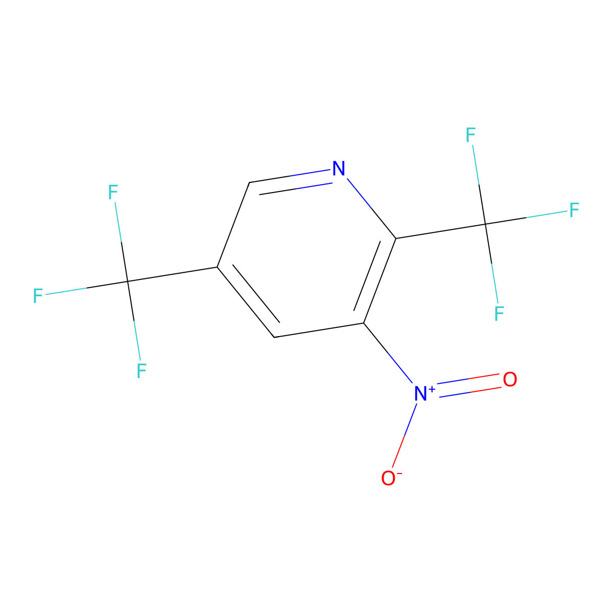 3-Nitro-2,5-bis(trifluoromethyl)pyridine molecular structure, CAS 1804142-98-0