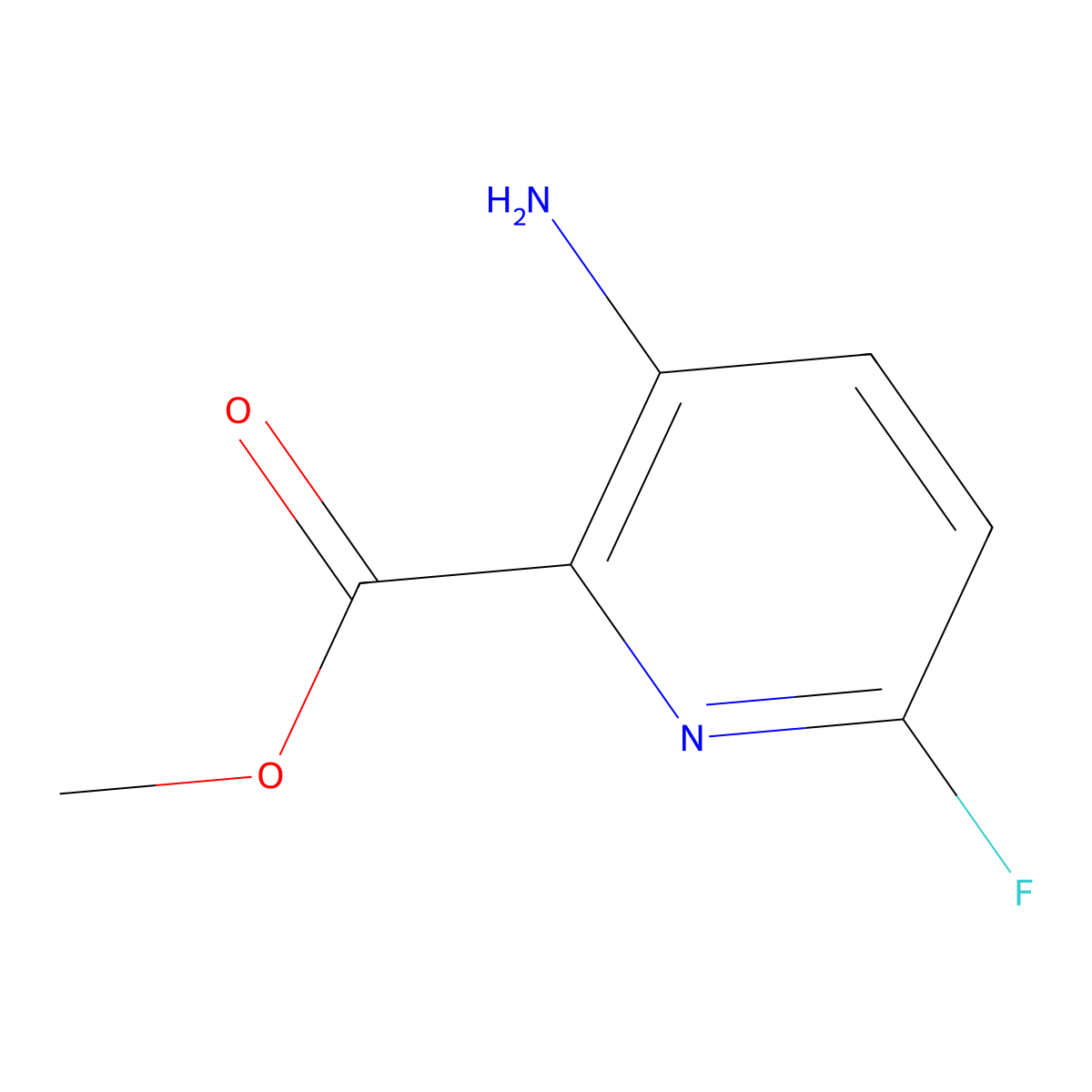 Methyl 3-Amino-6-fluoropicolinate molecular structure, CAS 1804145-75-2