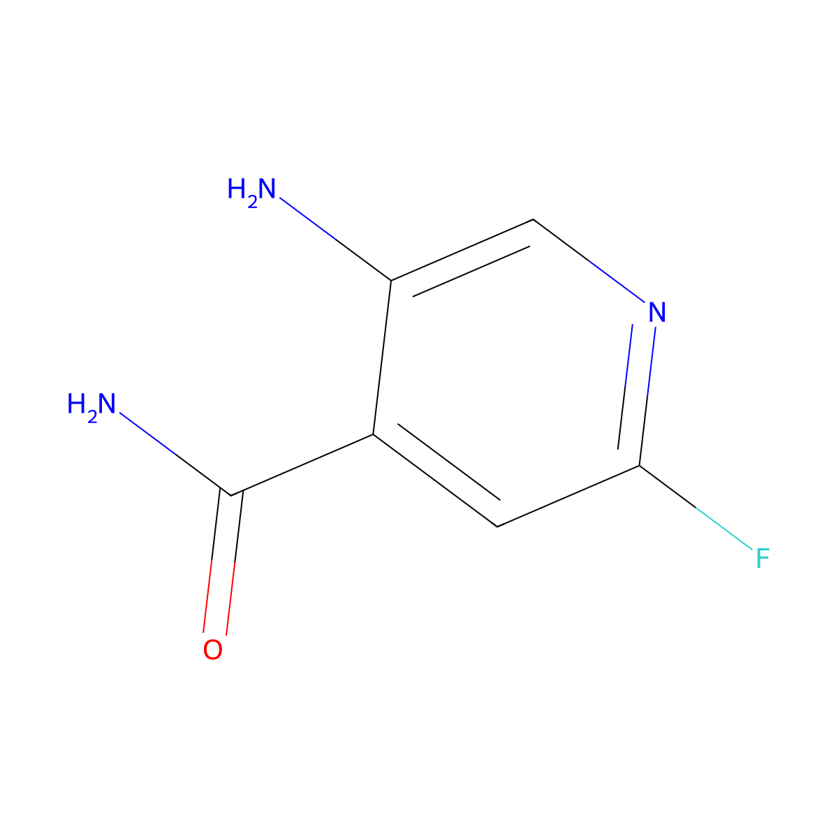 5-Amino-2-fluoroisonicotinamide molecular structure, CAS 1804146-12-0