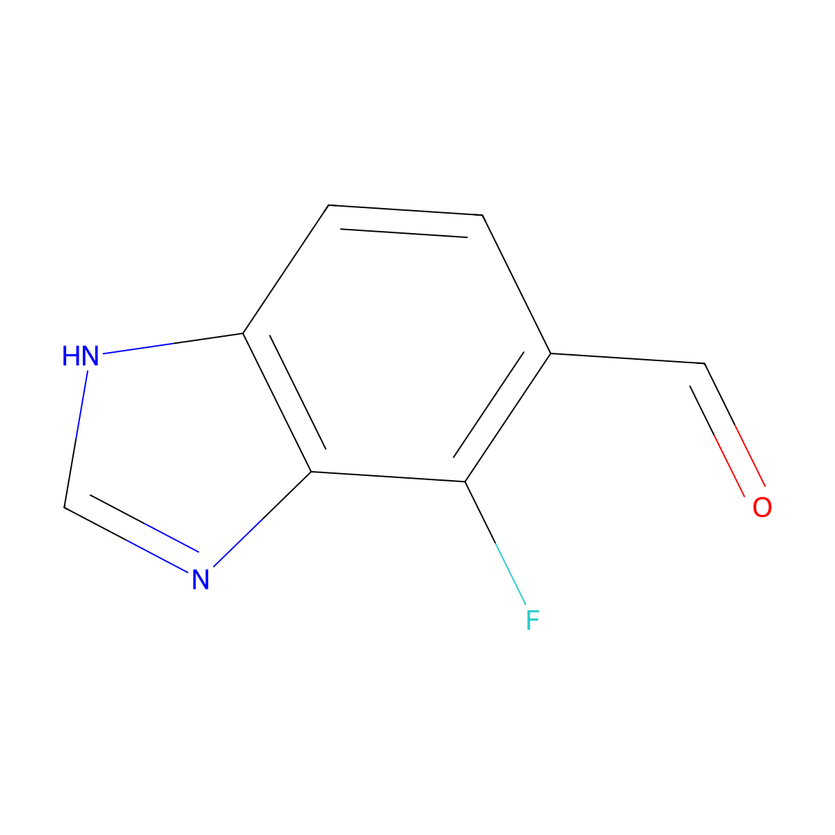 4-fluoro-1H-1,3-benzodiazole-5-carbaldehyde molecular structure, CAS 1804150-46-6