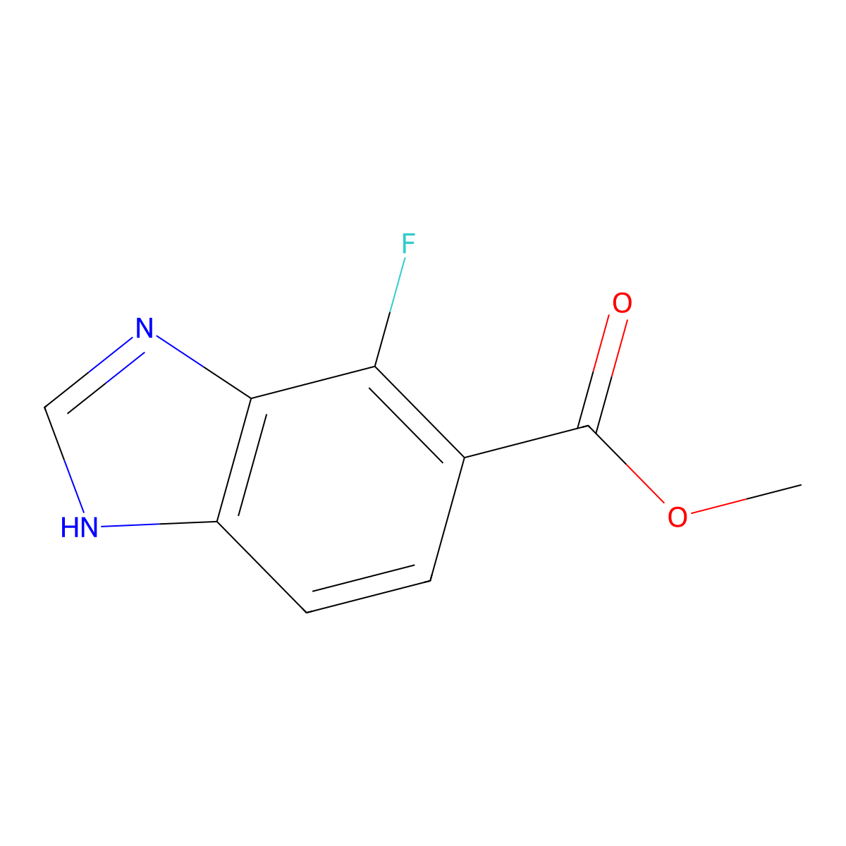 methyl 4-fluoro-1H-1,3-benzodiazole-5-carboxylate molecular structure, CAS 1804150-63-7