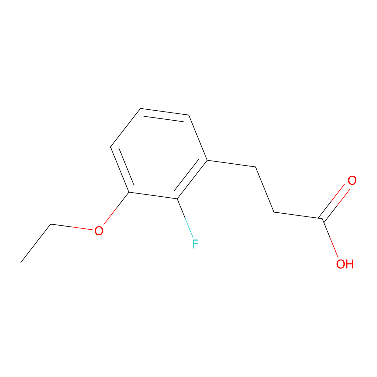 3-(3-Ethoxy-2-fluorophenyl)propanoic acid molecular structure, CAS 1804157-88-7