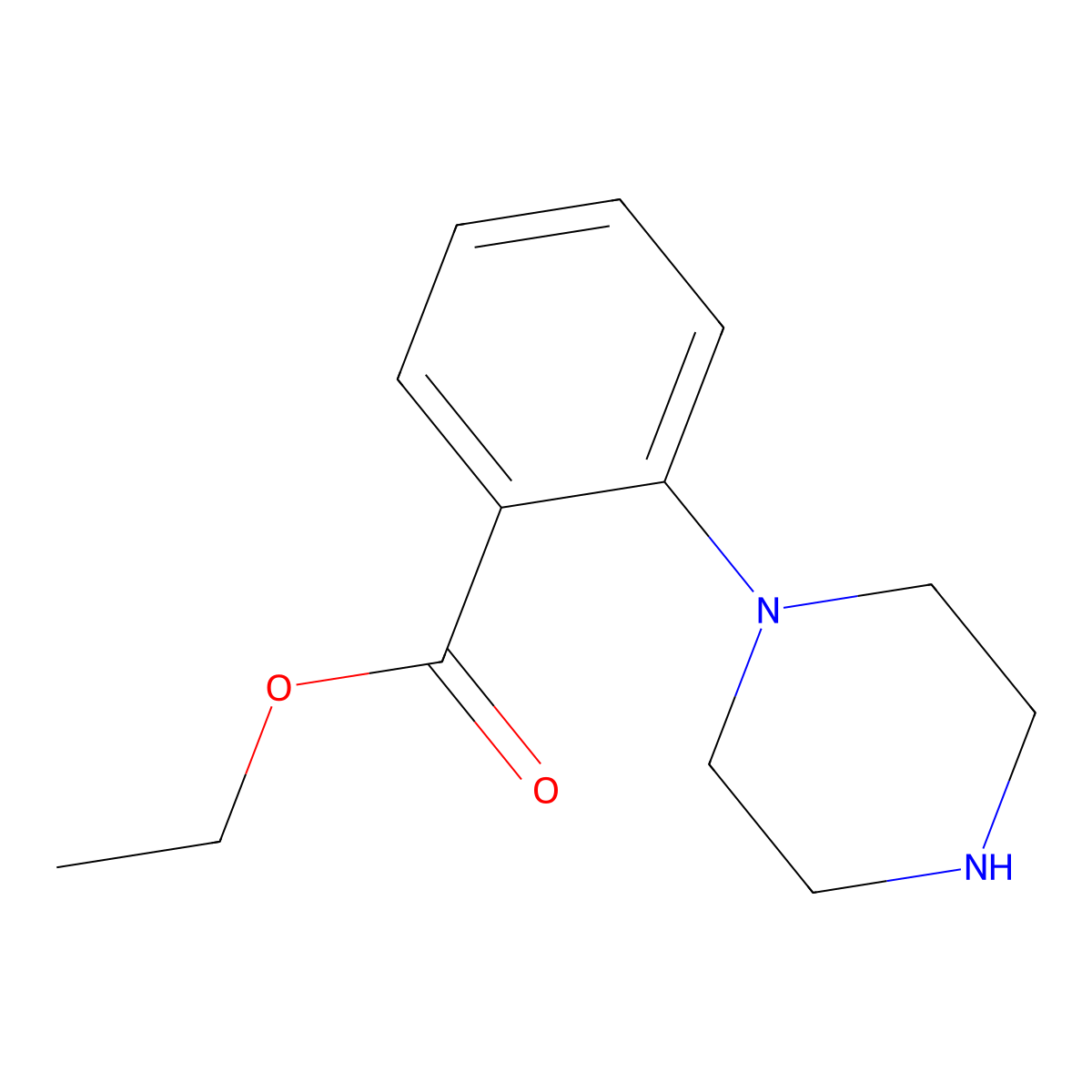 Ethyl 2-(piperazin-1-yl)benzoate molecular structure, CAS 180417-98-5