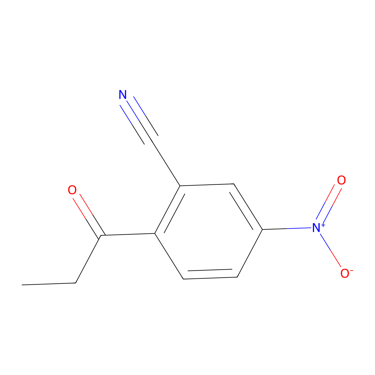 Benzonitrile, 5-nitro-2-(1-oxopropyl)- molecular structure, CAS 1804177-30-7