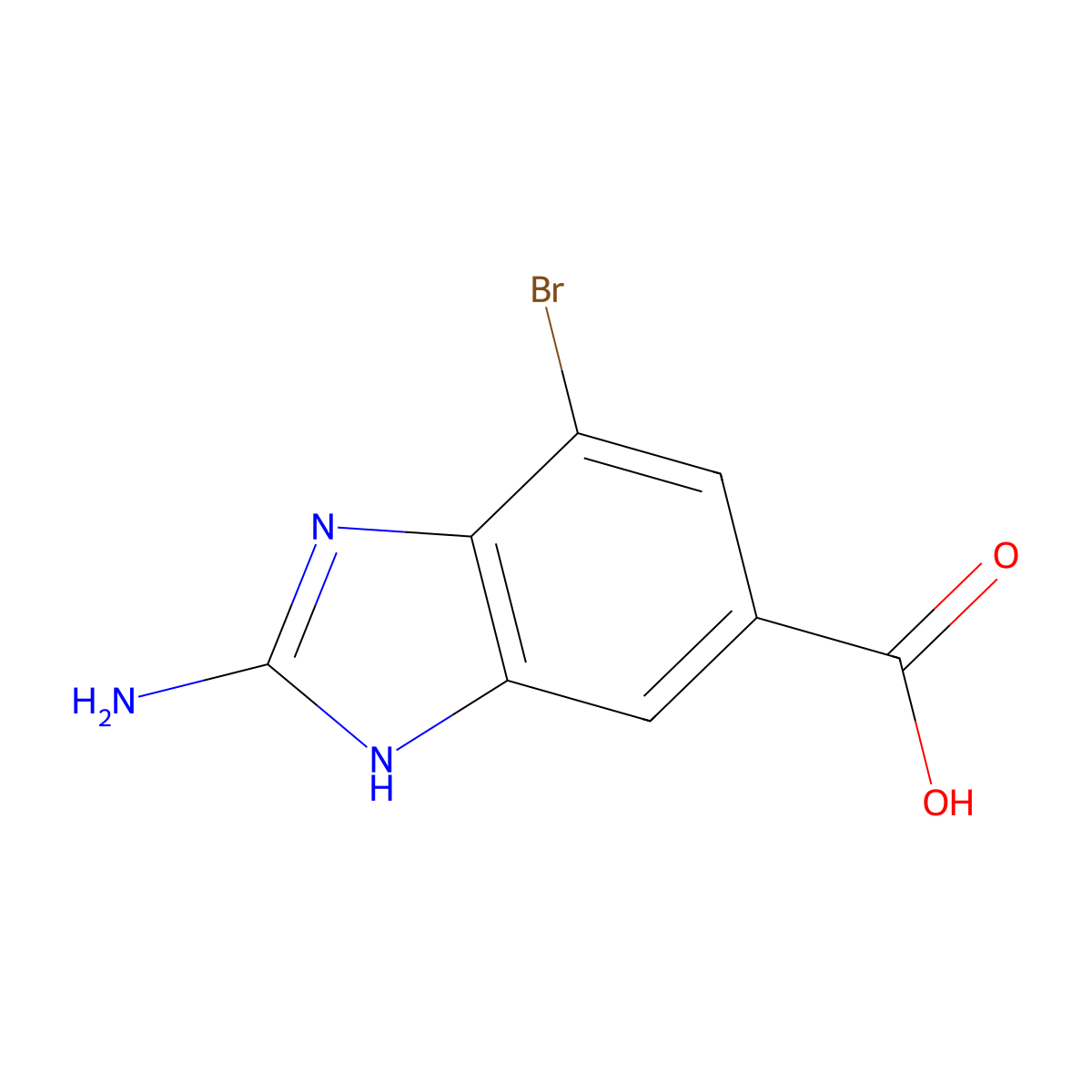 2-amino-4-bromo-1H-1,3-benzodiazole-6-carboxylic acid molecular structure, CAS 1804185-16-7