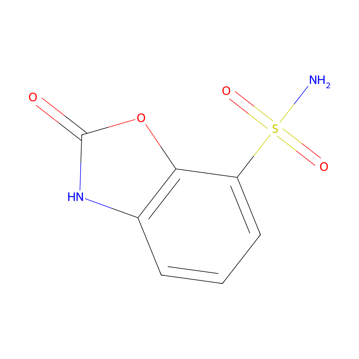 2-Hydroxy-1,3-benzoxazole-7-sulfonamide molecular structure, CAS 1804203-00-6