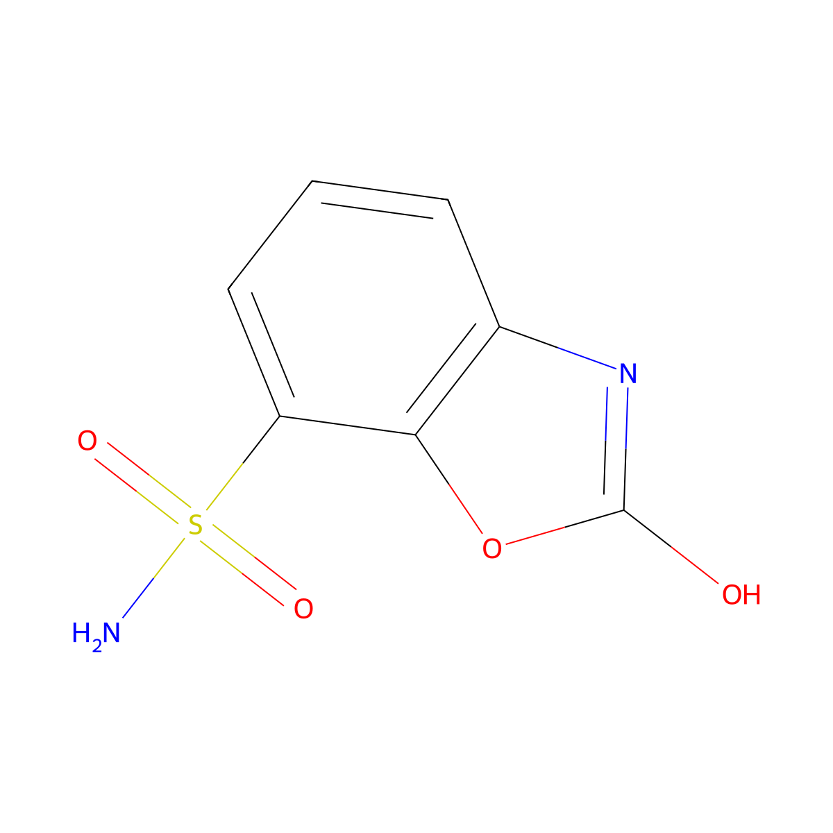 2-Hydroxy-1,3-benzoxazole-7-sulfonamide molecular structure, CAS 1804203-00-6