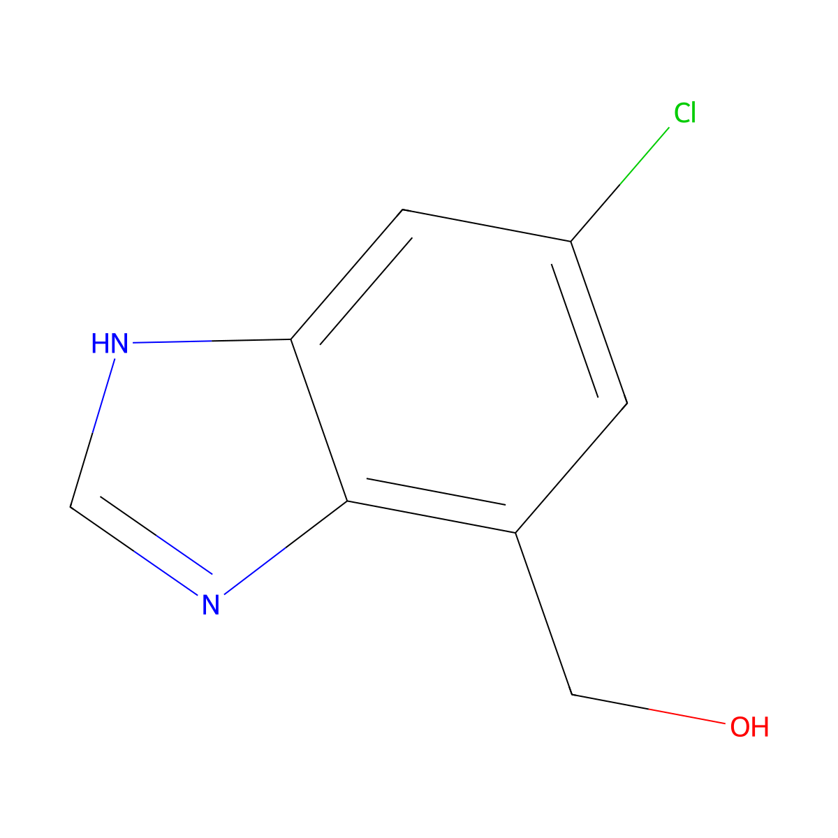 (6-chloro-3H-1,3-benzodiazol-4-yl)methanol molecular structure, CAS 1804268-73-2