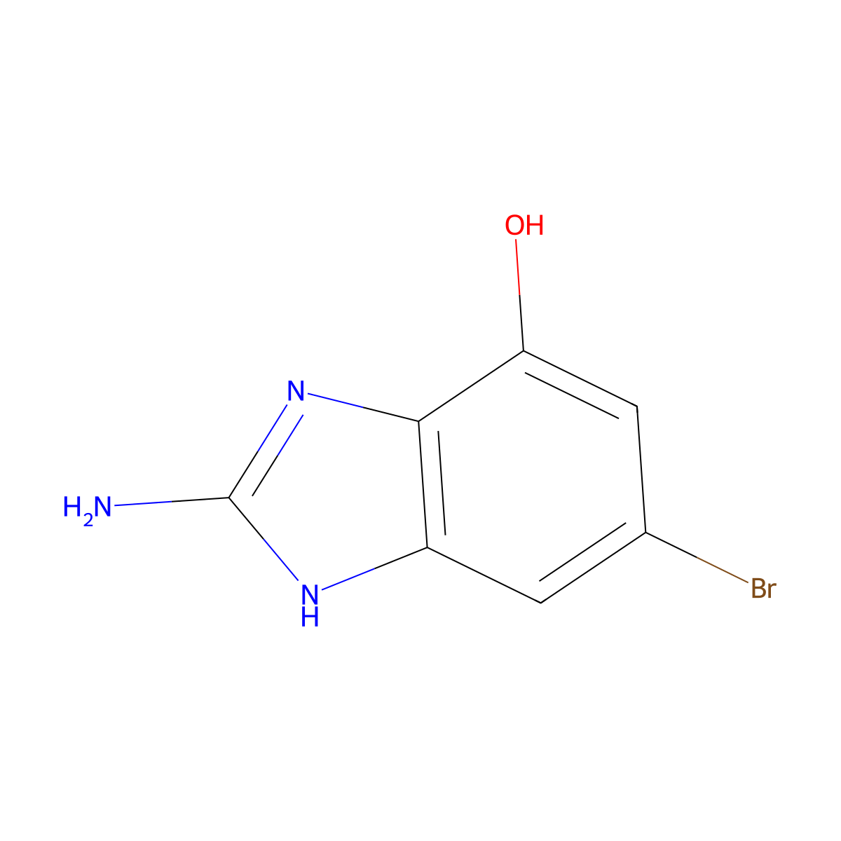 2-Amino-5-bromo-1H-benzo[d]imidazol-7-ol molecular structure, CAS 1804270-43-6