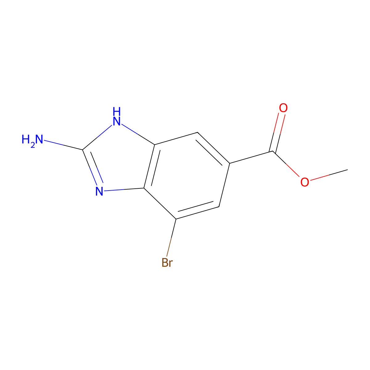 methyl 2-amino-4-bromo-1H-1,3-benzodiazole-6-carboxylate molecular structure, CAS 1804270-65-2