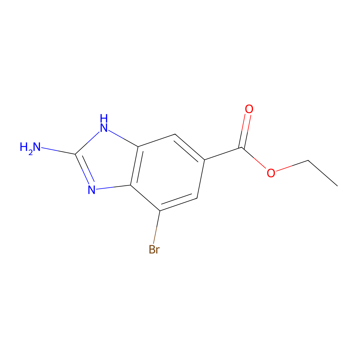 ethyl 2-amino-4-bromo-1H-1,3-benzodiazole-6-carboxylate molecular structure, CAS 1804270-71-0