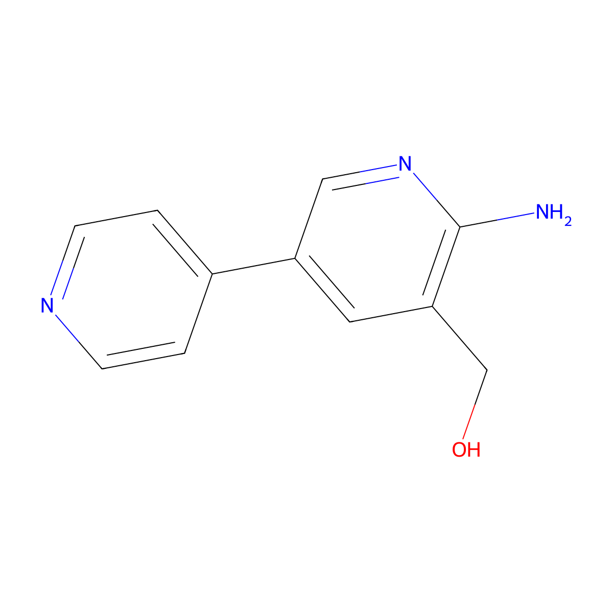 (6-Amino-[3,4'-bipyridin]-5-yl)methanol molecular structure, CAS 1804288-72-9