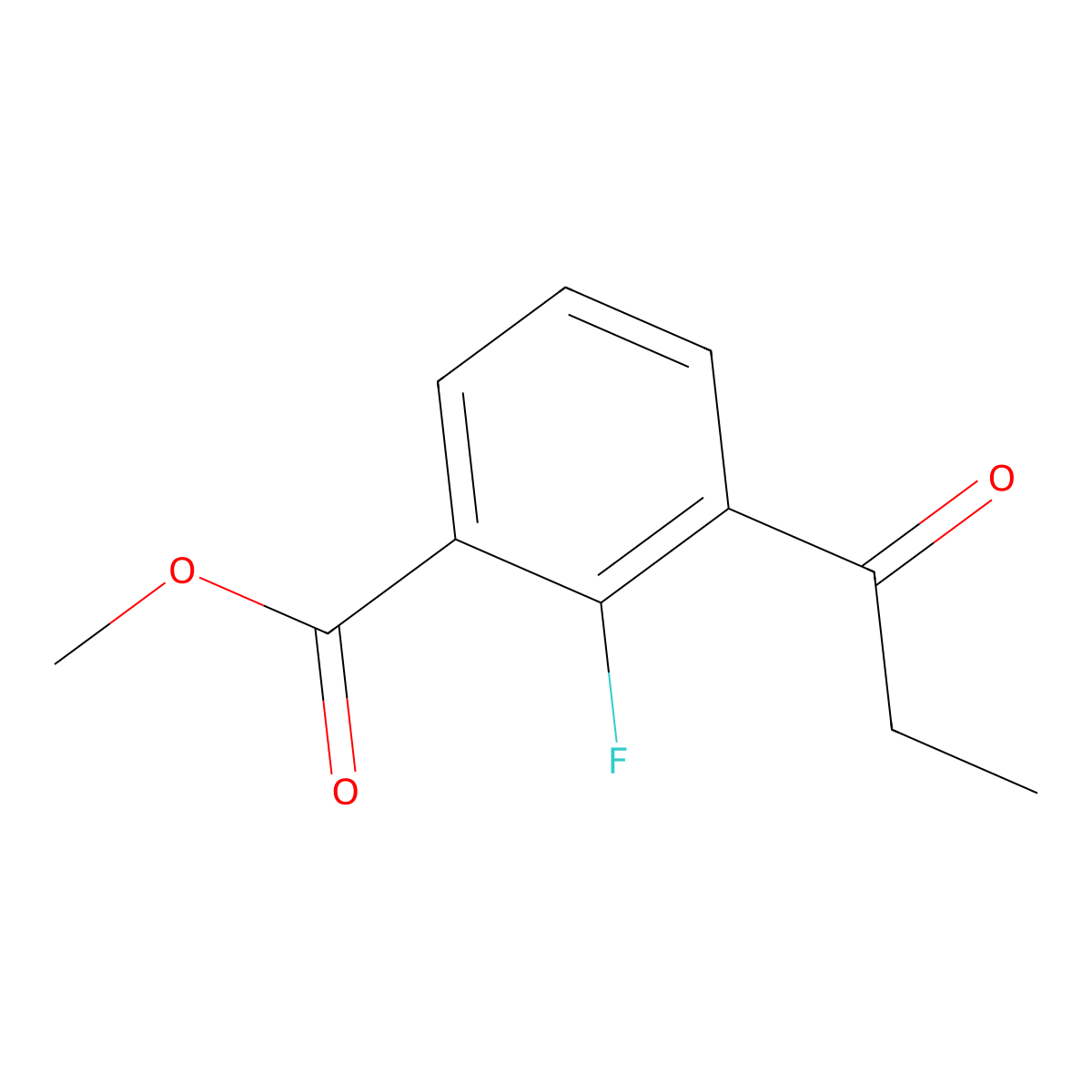 Methyl 2-fluoro-3-(1-oxopropyl)benzoate molecular structure, CAS 1804289-98-2