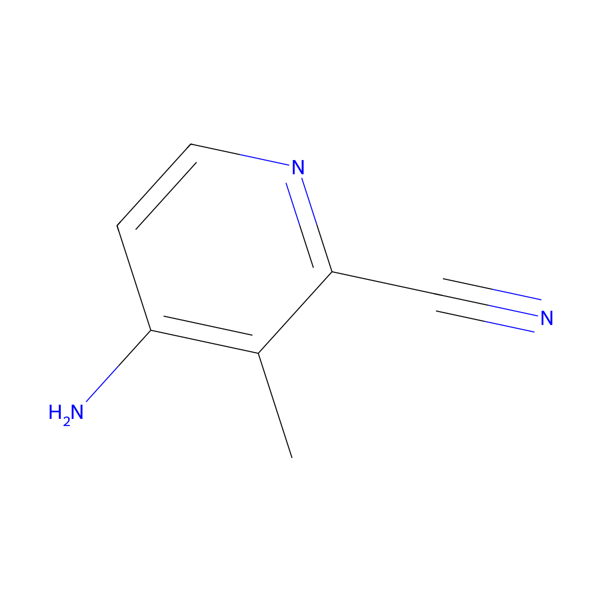 4-Amino-3-methylpicolinonitrile molecular structure, CAS 1804377-41-0