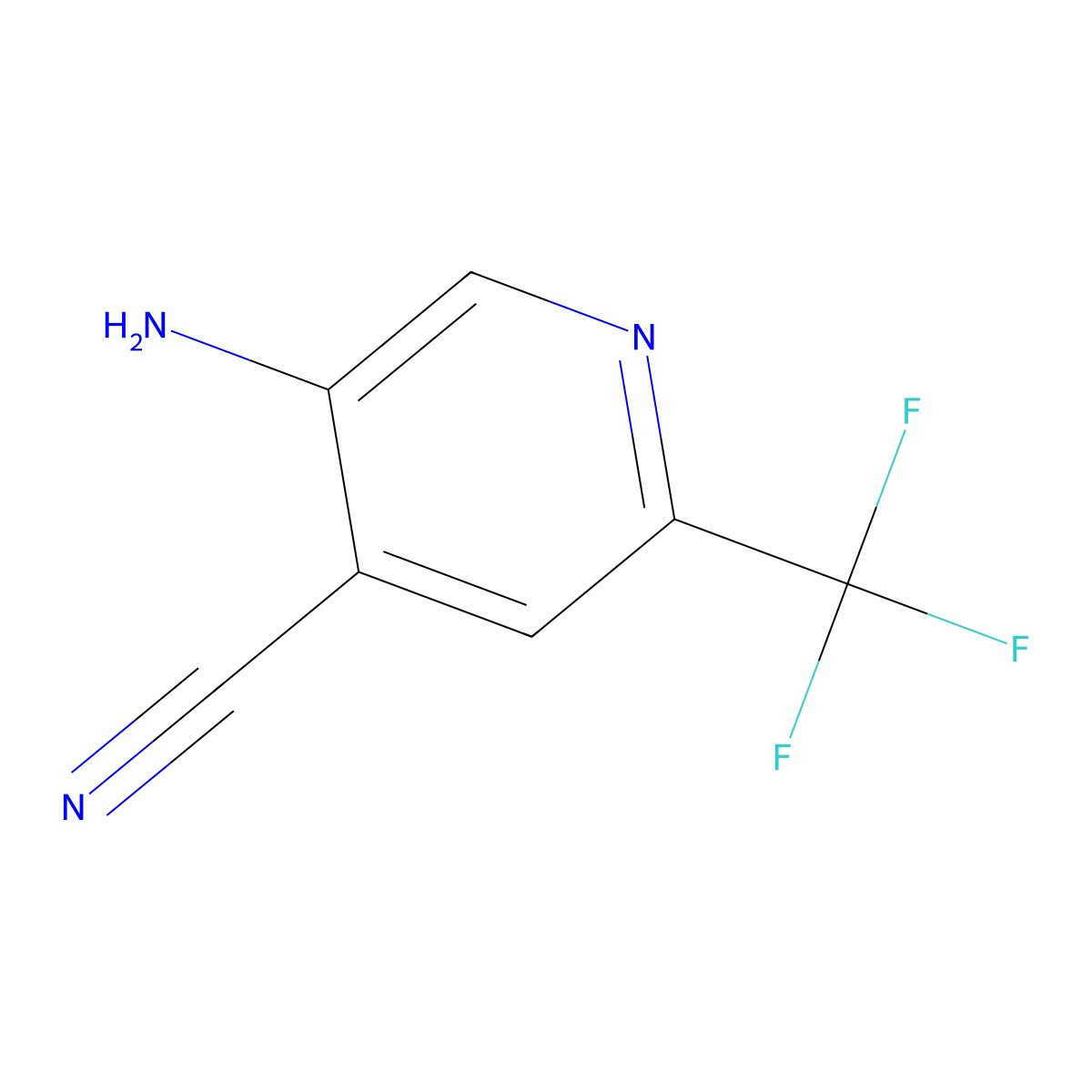 5-Amino-2-(trifluoromethyl)isonicotinonitrile molecular structure, CAS 1804378-62-8