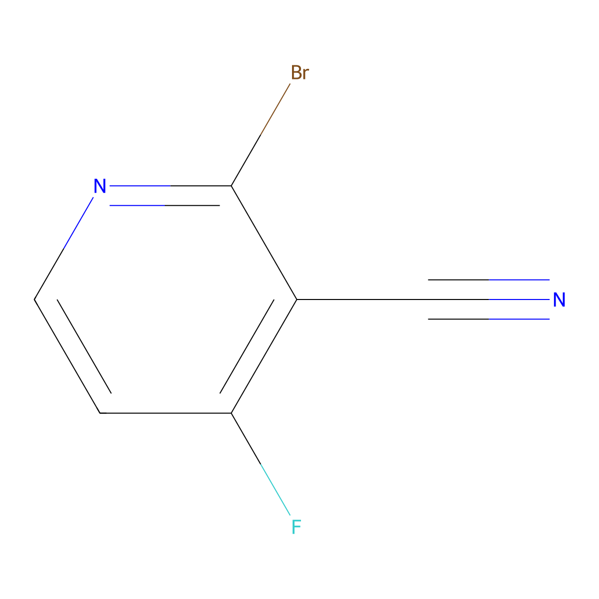 2-Bromo-4-fluoronicotinonitrile molecular structure, CAS 1804381-02-9