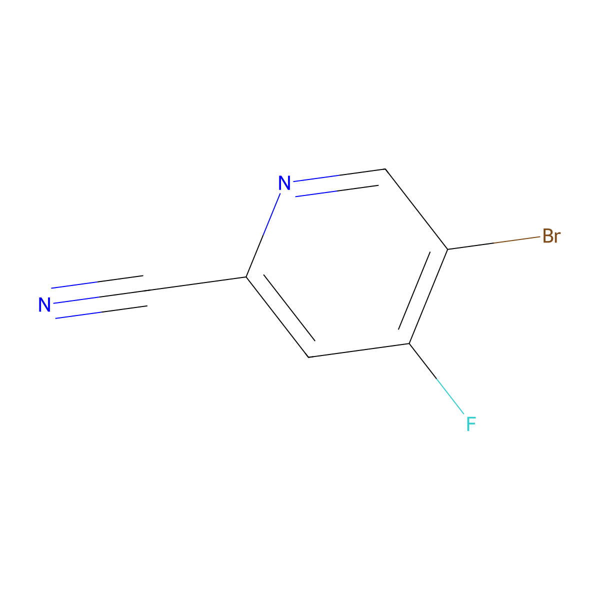 5-Bromo-4-fluoropyridine-2-carbonitrile molecular structure, CAS 1804381-10-9