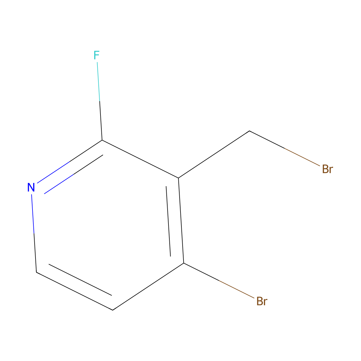 4-Bromo-3-(bromomethyl)-2-fluoropyridine molecular structure, CAS 1804381-34-7